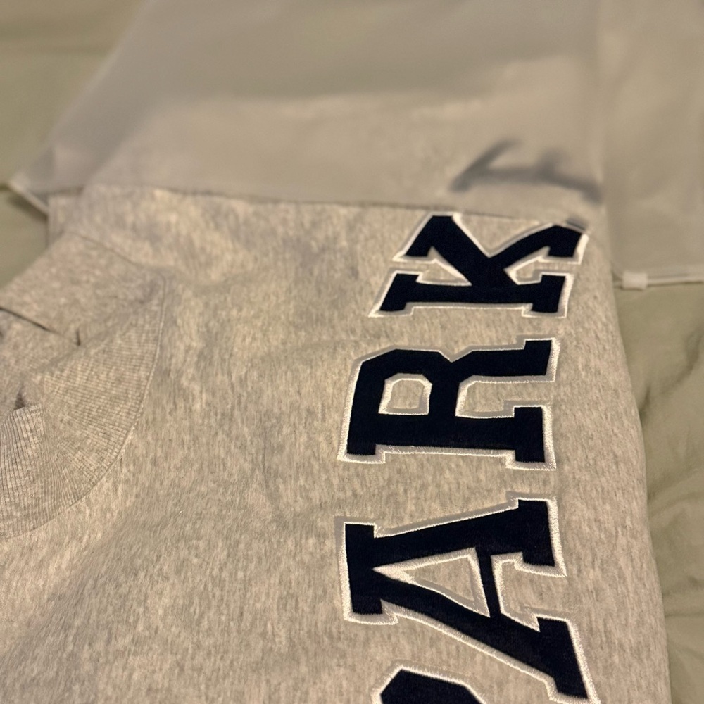 Parke small/med  Light Gray Sweatshirt with Navy Accents NEW Authentic - Picture 10 of 10